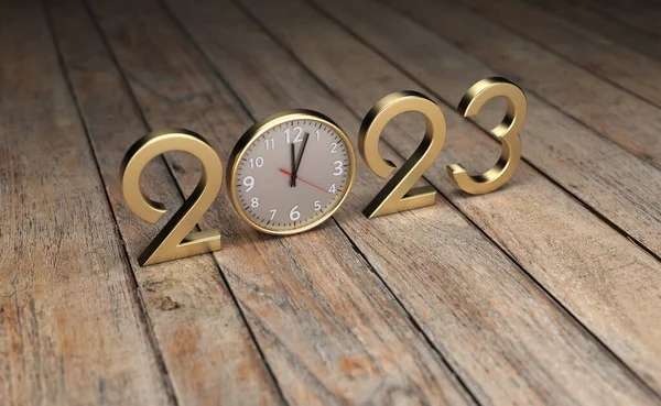 New Year 2023 Creative Design Concept Clock Rendered Image — Stock fotografie