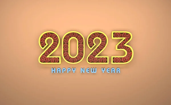 New Year 2023 Creative Design Concept Rendered Image — стоковое фото