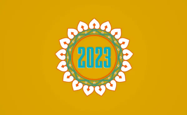 New Year 2023 Creative Design Concept Rendered Image — Foto Stock