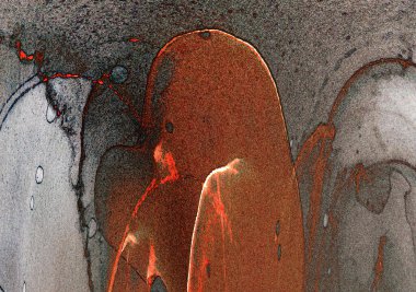 Alkol mürekkebinin sunduğu yüksek kaliteli akış sanatı tasarımcıya modern bir soyut arkaplan sağlar..