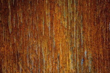 Paslı metal duvar. Metal yüzeyde paslı noktalar var. Metal pas dokusu arka planı. Paslı. Pas lekeleri..