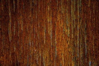 Paslı metal duvar. Metal yüzeyde paslı noktalar var. Metal pas dokusu arka planı. Paslı. Pas lekeleri..