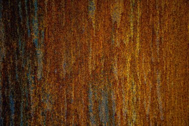 Paslı metal duvar. Metal yüzeyde paslı noktalar var. Metal pas dokusu arka planı. Paslı. Pas lekeleri..