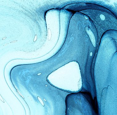 Alkol mürekkebinin sunduğu yüksek kaliteli akış sanatı tasarımcıya modern bir soyut arkaplan sağlar..