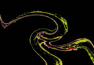 Alkol mürekkebinin sunduğu yüksek kaliteli akış sanatı tasarımcıya modern bir soyut arkaplan sağlar..