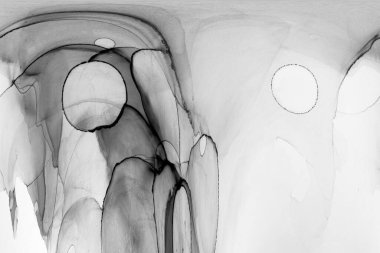 Alkol mürekkebiyle sunulan yüksek kaliteli soyut tablolar tasarımcıya modern bir sanat geçmişi kazandırıyor..