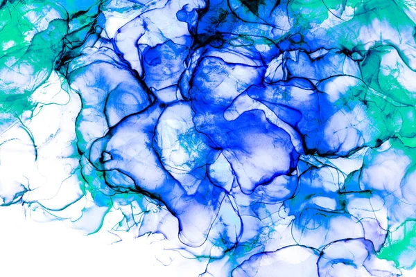 High Quality Modern Abstract Painting Rendered Alcohol Ink Colorful Abstract — 图库照片