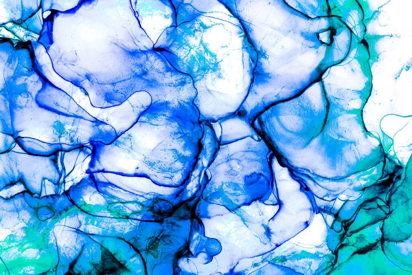 High Quality Modern Abstract Painting Rendered Alcohol Ink Colorful Abstract — 图库照片