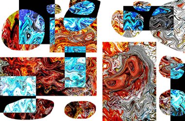 Pop sanat modern tasarım çizgiler ve renk blokları ile birleştirilmiştir