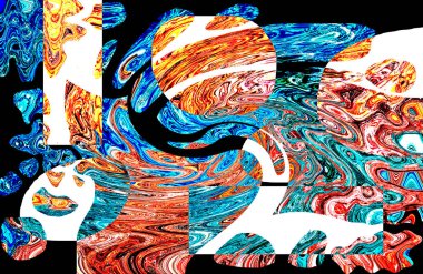 Pop sanat modern tasarım çizgiler ve renk blokları ile birleştirilmiştir