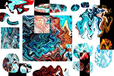 Pop sanat modern tasarım çizgiler ve renk blokları ile birleştirilmiştir