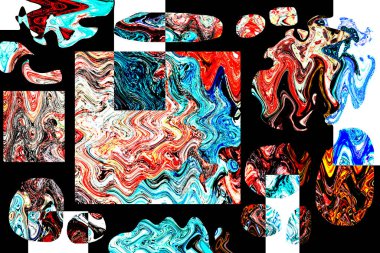 Pop sanat modern tasarım çizgiler ve renk blokları ile birleştirilmiştir