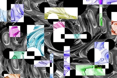 Pop sanat modern tasarım çizgiler ve renk bloğuyla birleştirilmiş.