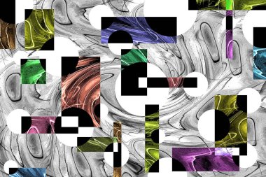 Pop sanat modern tasarım çizgiler ve renk bloğuyla birleştirilmiş.