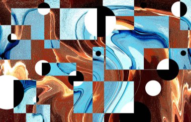 Pop sanat modern tasarım çizgiler ve renk blokları ile birleştirilmiştir