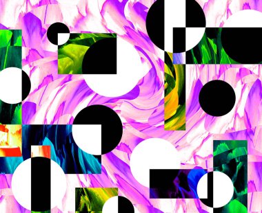 Pop sanat modern tasarım çizgiler ve renk blokları ile birleştirilmiştir