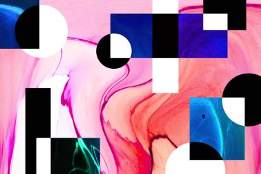 Pop sanat modern tasarım çizgiler ve renk blokları ile birleştirilmiştir