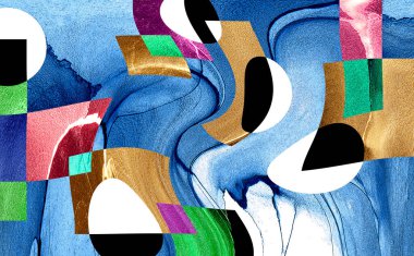 Pop sanat modern tasarım çizgiler ve renk blokları ile birleştirilmiştir