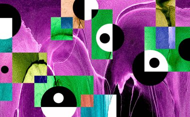 Pop sanat modern tasarım çizgiler ve renk blokları ile birleştirilmiştir