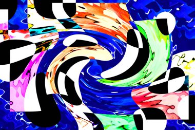 Pop sanat modern tasarım çizgiler ve renk blokları ile birleştirilmiştir