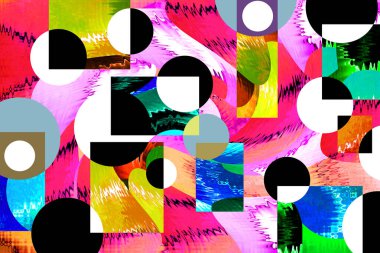 Pop sanat modern tasarım çizgiler ve renk blokları ile birleştirilmiştir