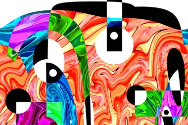 High-quality pop art patterns presented in alcohol ink and abstract art patterns of contemporary design. clipart
