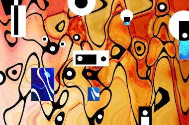 Alkol mürekkebi ve çağdaş tasarımın soyut sanat kalıplarıyla sunulan yüksek kaliteli pop sanat kalıpları.