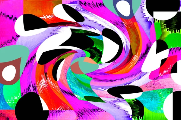 Pop Sanat Modern Tasarım Çizgiler Renk Blokları Ile Birleştirilmiştir — Stok fotoğraf