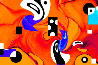 Alkol mürekkebi ve renkli soyut modern resim arka planıyla yapılmış yüksek kalite modern soyut resim..