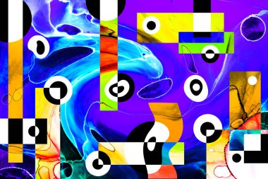 Alkol mürekkebi ve renkli soyut modern resim arka planıyla yapılmış yüksek kalite modern soyut resim..