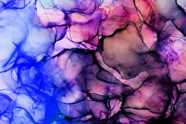 Alkol mürekkebinin sunduğu yüksek kaliteli akış sanatı tasarımcıya modern bir soyut arkaplan sağlar..