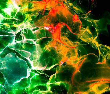 Alkol mürekkebinin sunduğu yüksek kaliteli akış sanatı tasarımcıya modern bir soyut arkaplan sağlar..