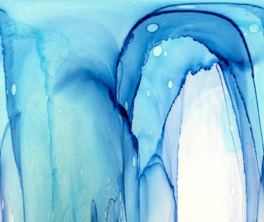 Alkol mürekkebinin sunduğu yüksek kaliteli akış sanatı tasarımcıya modern bir soyut arkaplan sağlar..