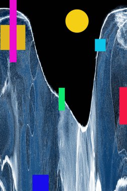 Alkol mürekkebiyle sunulan yüksek kaliteli soyut resim tasarımcıya modern bir sanat arkaplanı sunuyor..