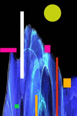 Alkol mürekkebiyle sunulan yüksek kaliteli soyut resim tasarımcıya modern bir sanat arkaplanı sunuyor..