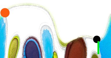 Alkol mürekkebinin sunduğu yüksek kaliteli akış sanatı tasarımcıya modern bir soyut arkaplan sağlar..