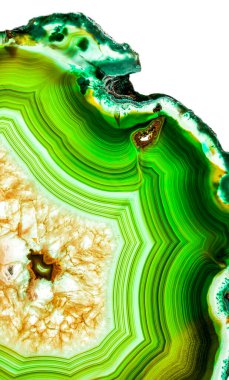 Kristal enine kesit arkaplanı. Doğal saydam agat kristal yüzey dilimi. Madenin makro yakın çekimi, soyut yapı