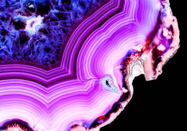 Kristal enine kesit arkaplanı. Doğal saydam agat kristal yüzey dilimi. Madenin makro yakın çekimi, soyut yapı