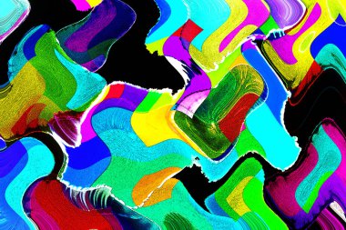 Modern tasarım çizimi. Çizgi ve renk bloğu geometrik şekiller. Pop sanat