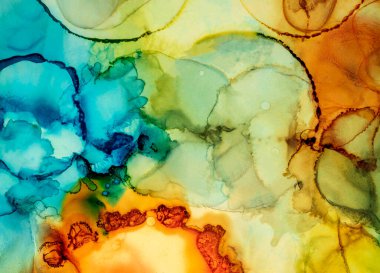 Alkol mürekkebiyle sunulan yüksek kaliteli soyut resim tasarımcıya modern bir sanat arkaplanı sunuyor..