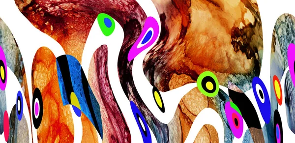 Modern soyut resim. Renkli akıcı sanat resimleri. Geometrik arkaplan.