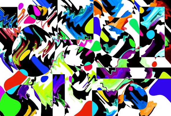 Modern tasarım çizimi. Çizgi ve renk bloğu geometrik şekiller. Pop sanat