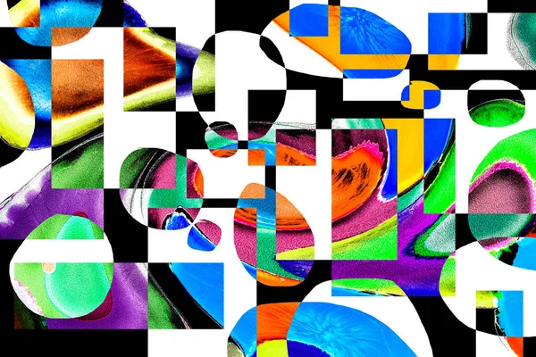 Nowoczesny Design Ilustracji Linia Kolor Bloku Figury Geometryczne Sztuka Pop — Zdjęcie stockowe