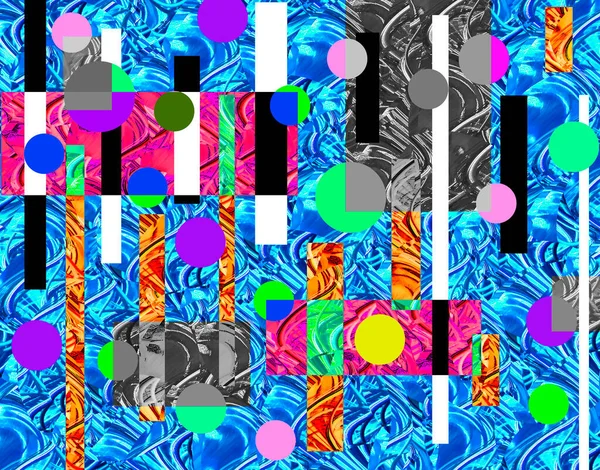 Nowoczesny Design Ilustracji Linia Kolor Bloku Figury Geometryczne Sztuka Pop — Zdjęcie stockowe