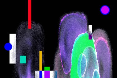 Modern tasarım çizimi. Çizgi ve renk bloğu geometrik şekiller. Pop sanat