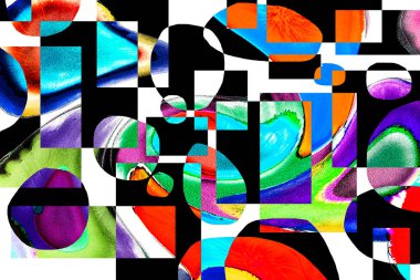 Modern soyut resim. Renkli akıcı sanat resimleri. Geometrik arkaplan.