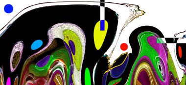 Modern tasarım çizimi. Çizgi ve renk bloğu geometrik şekiller. Pop sanat