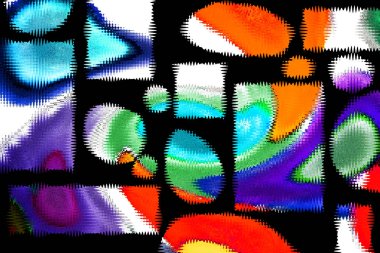 Modern tasarım çizimi. Çizgi ve renk bloğu geometrik şekiller. Pop sanat