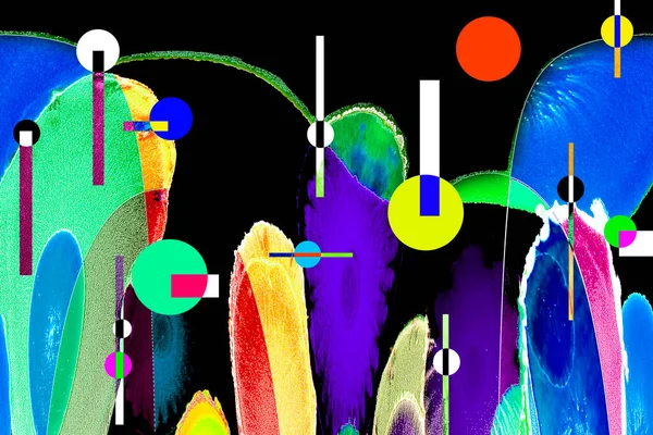 Modern tasarım çizimi. Çizgi ve renk bloğu geometrik şekiller. Pop sanat