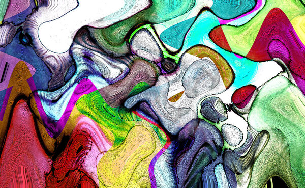 Modern design illustration. Line and color block geometric figures. Pop art